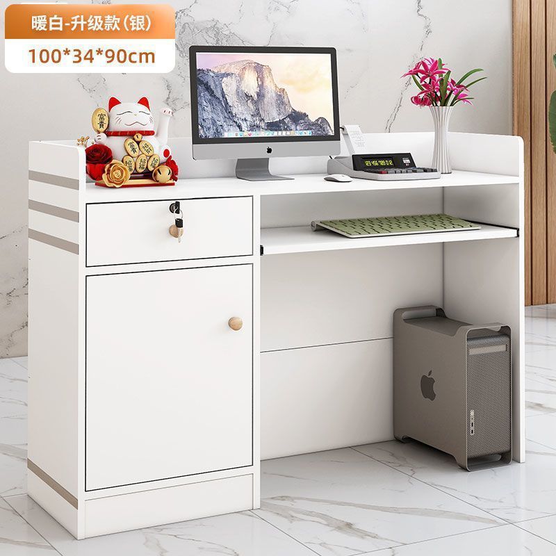 简约现代收银台接待台柜台店铺小型公司前台服装店超市迎宾吧台桌|undefined