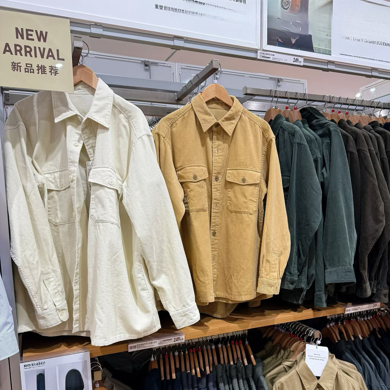 Uraz Corduroy Jacket! Couple Style Workwear Retro Long-Sleeved Shirt Jacket 2025 Autumn and Winter Style 480295