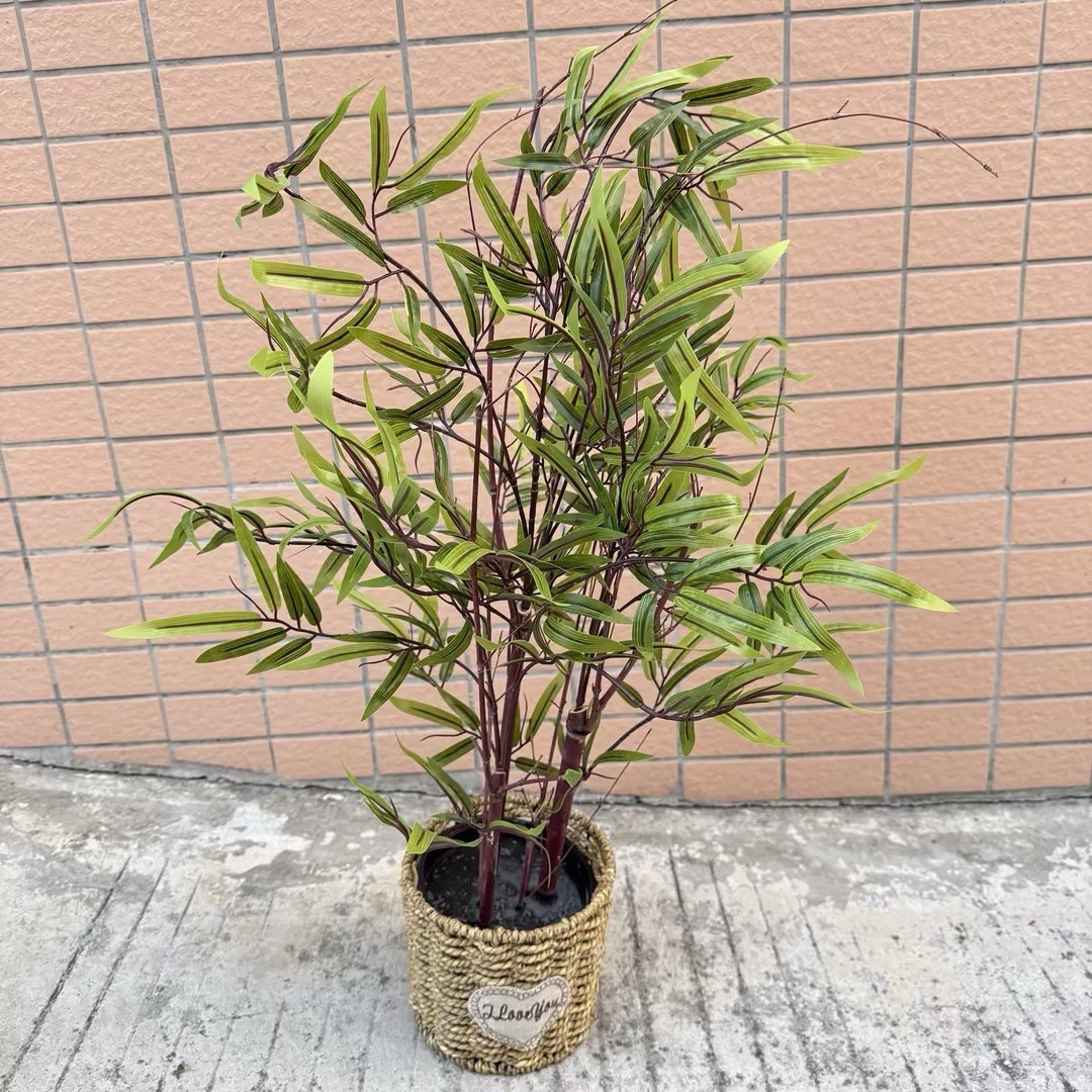 Simulación de plantación verde de plátano de bambú de tortuga grande planta de plantación de ventana interior diseño de ángulo de planta de árbol falso paisajístico
