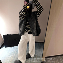 拉夫博主套装25秋冬新款高级灰色马甲软糯慵懒风长裤打底三件套女