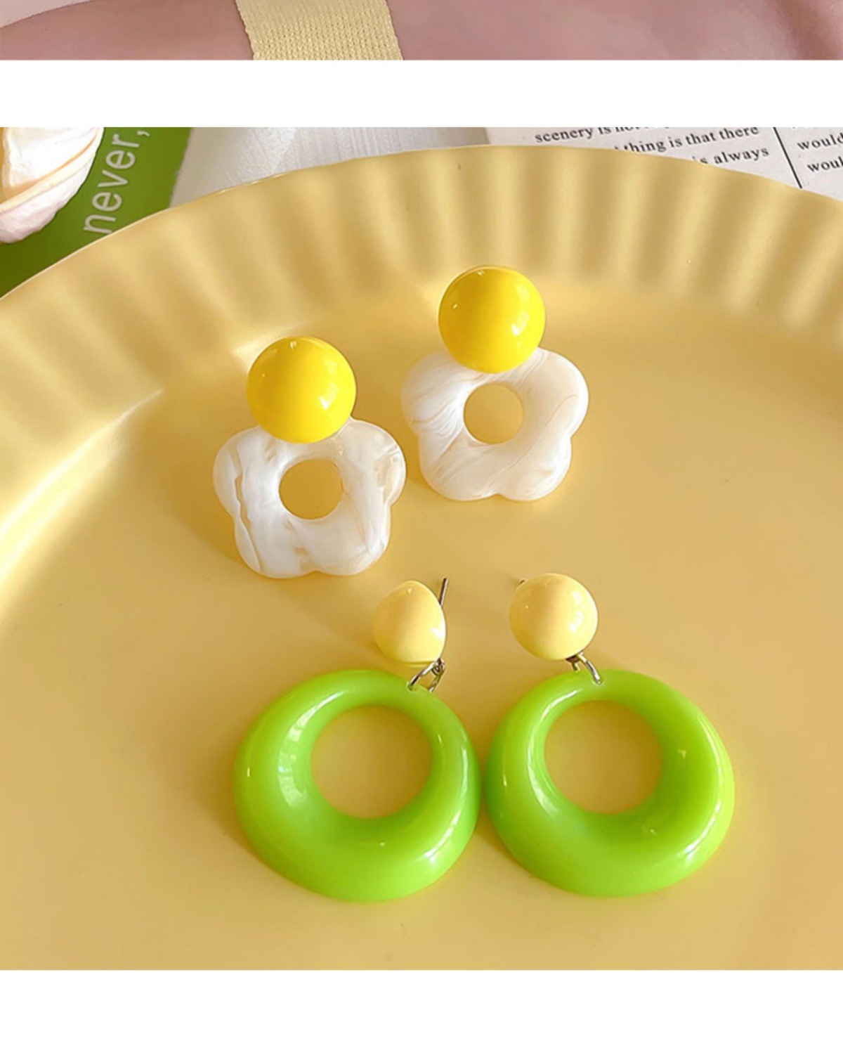 Women's Gender 1 Pair Cute Sweet Geometric Alloy Resin Drop Earrings Ear Studs