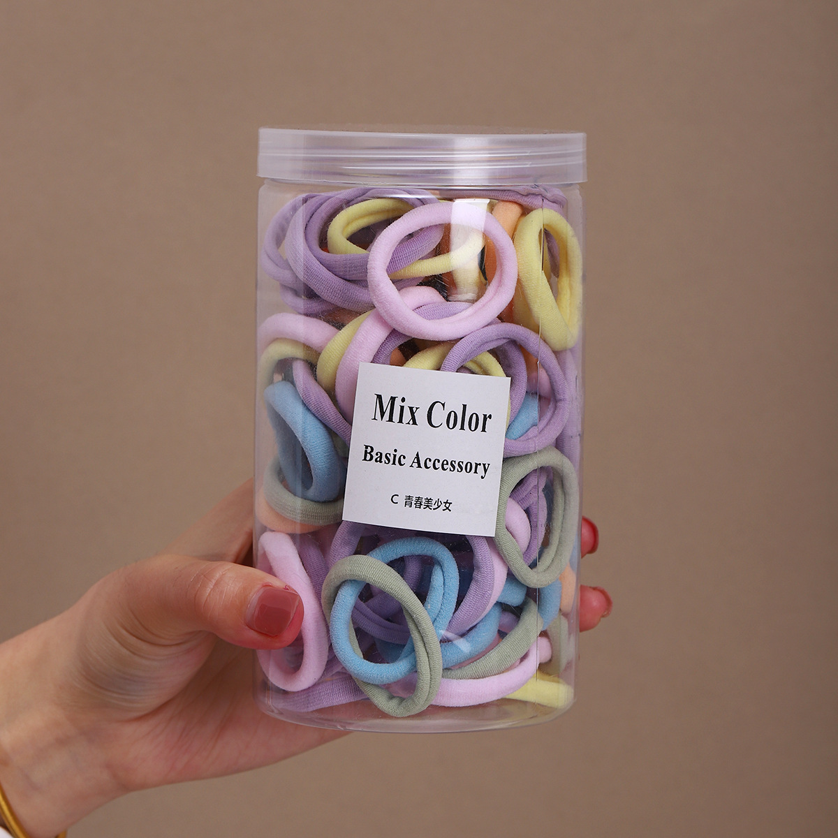 Nuevo simple de alta elasticidad sin costura anillo de cabello banda de goma de cabello para mujeres cuerdas de cabello de malla de viento roja cola de caballo base duradera
