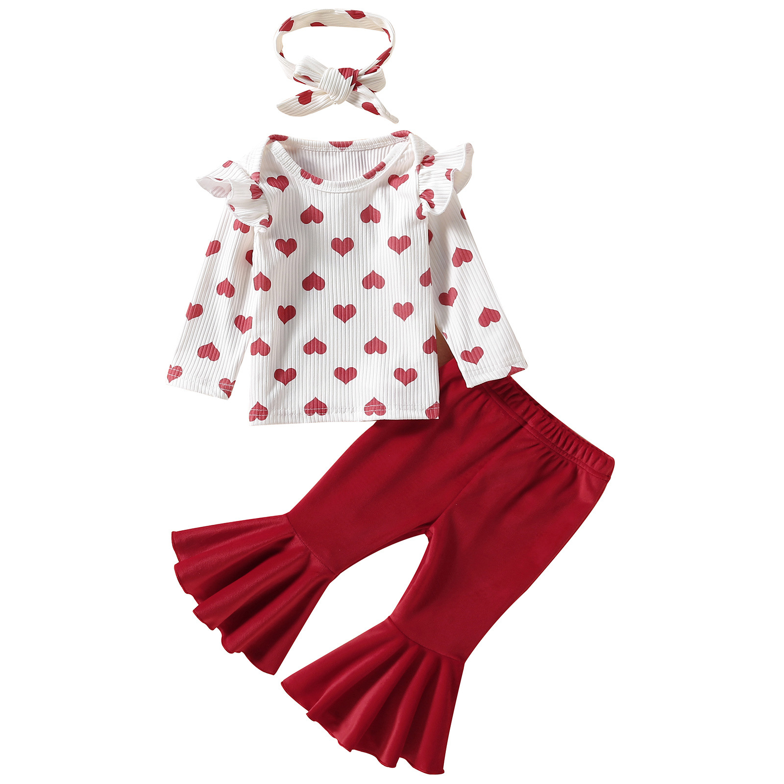 Simple Style Heart Shape Cotton Girls Clothing Sets display picture 1