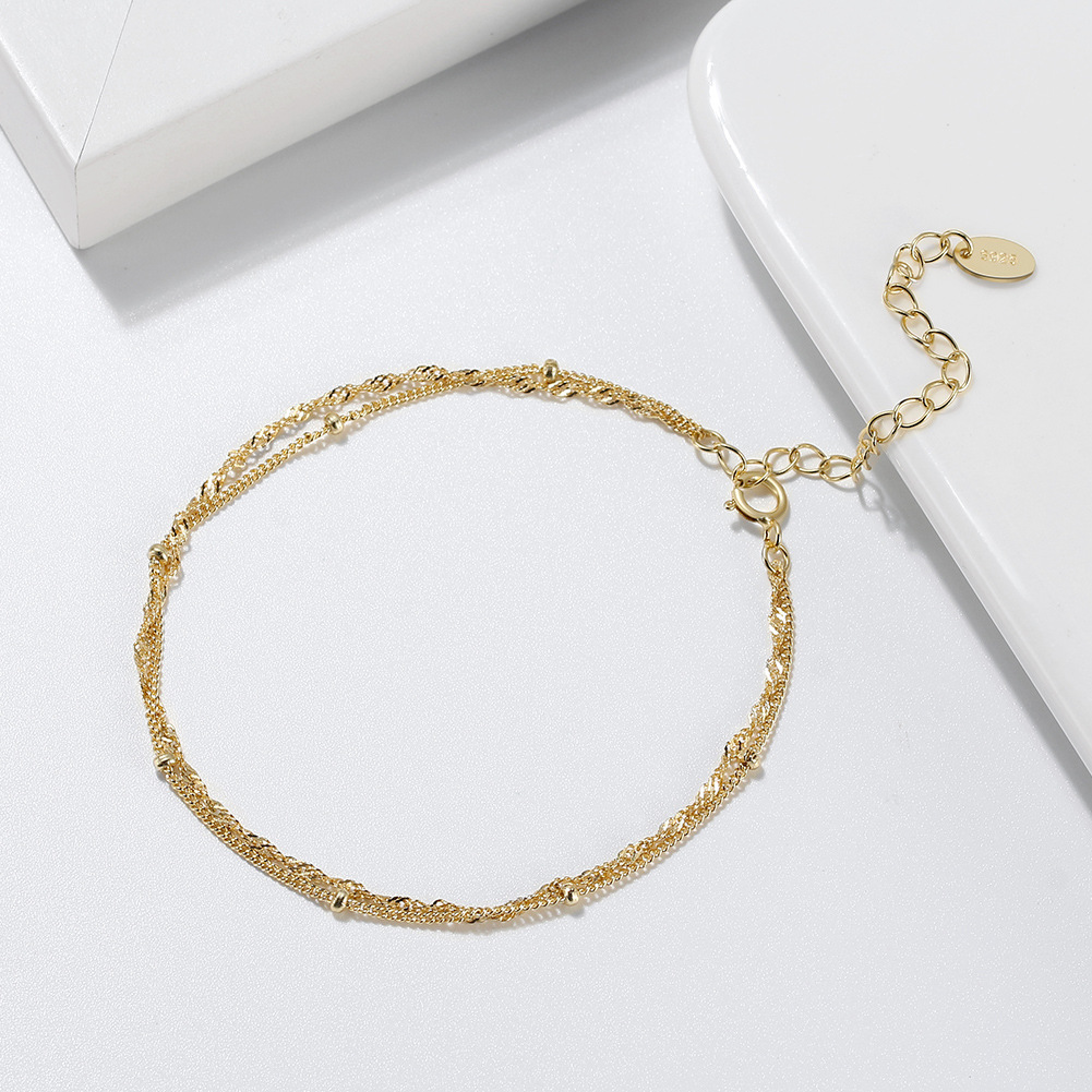 云牵首饰 S925纯银手链 14K Gold