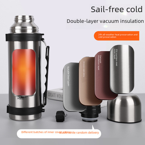 Halston Insulated Cup Outdoor Large Capacity Water Bottle Travel Mug Stainless Steel Insulated Bottle 1200ml Wholesale Engraving