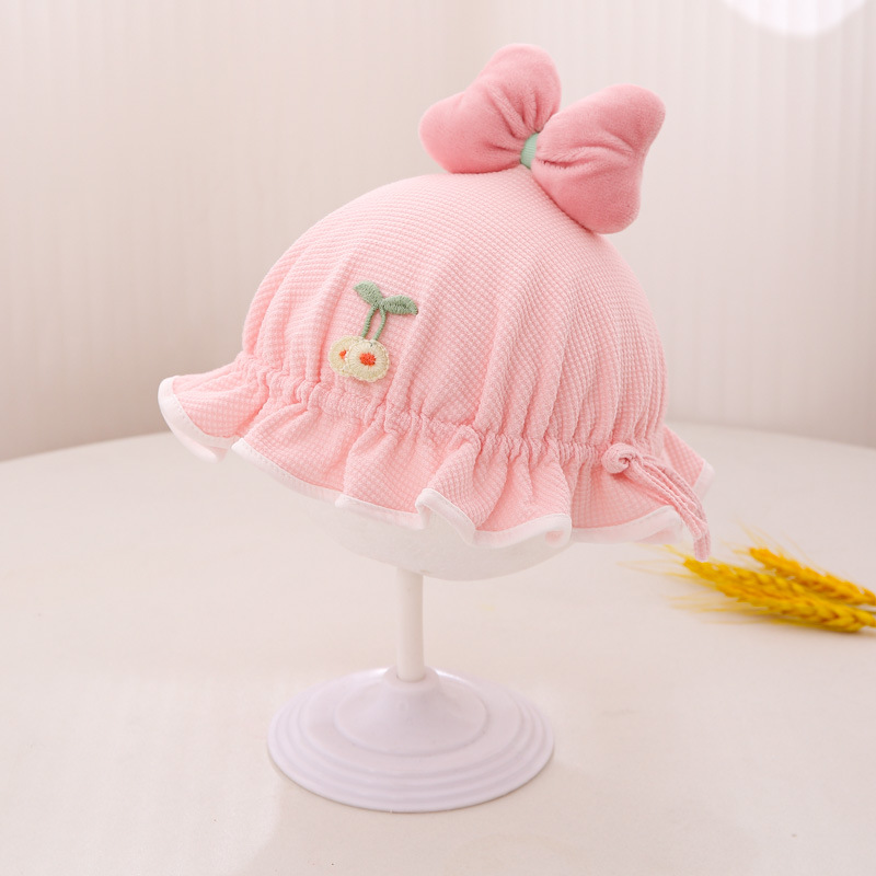 Baby algodón sombrero de embarazo primavera y otoño delgado mes pequeño bebé hombre y mujer sombrero de pescador ajustable sombrero de cuenca princesa recién nacido