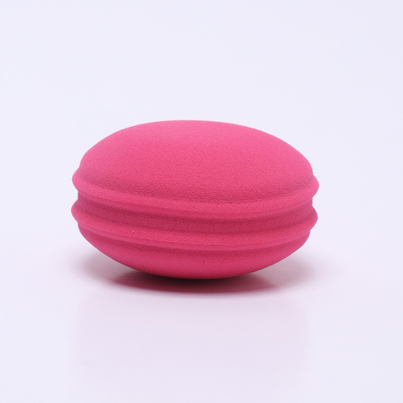 Fábrica personalizada macarón huevo de maquillaje hidrofílico no látex esponja de maquillaje PU no comer polvo, huevo de maquillaje seco y húmedo de doble uso