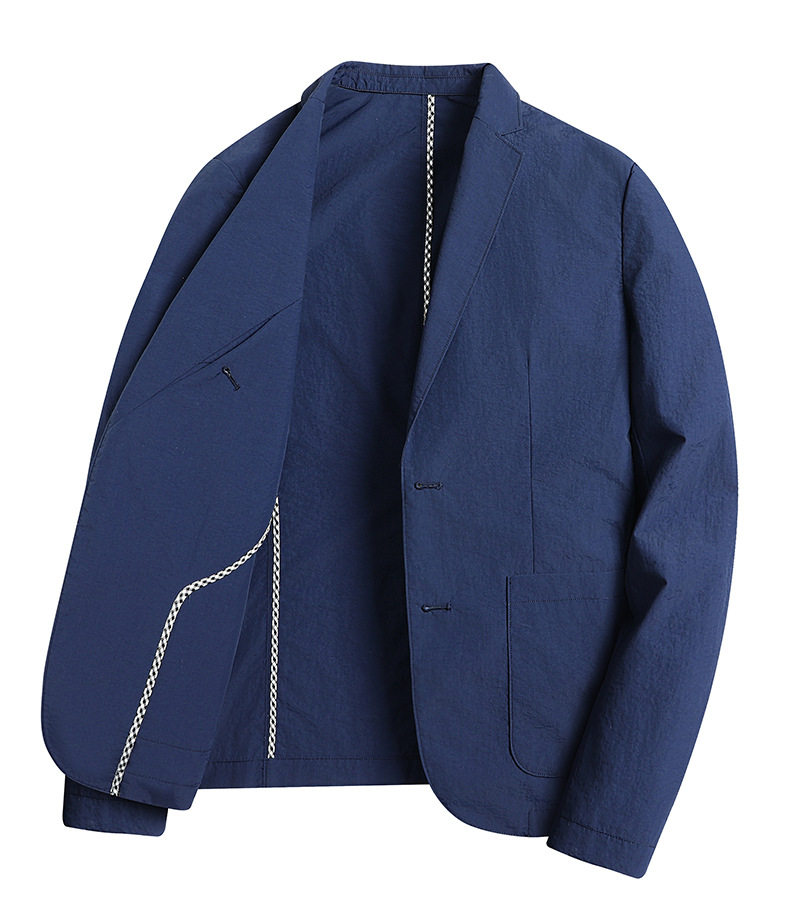Áo vest nam casual dáng ôm, một hàng hai cúc, cổ vest, tay dài, chống nhăn, phù hợp mặc xuân thu — Màu kaki, Màu trắng, Màu xanh dương, màu đen chi tiết 16