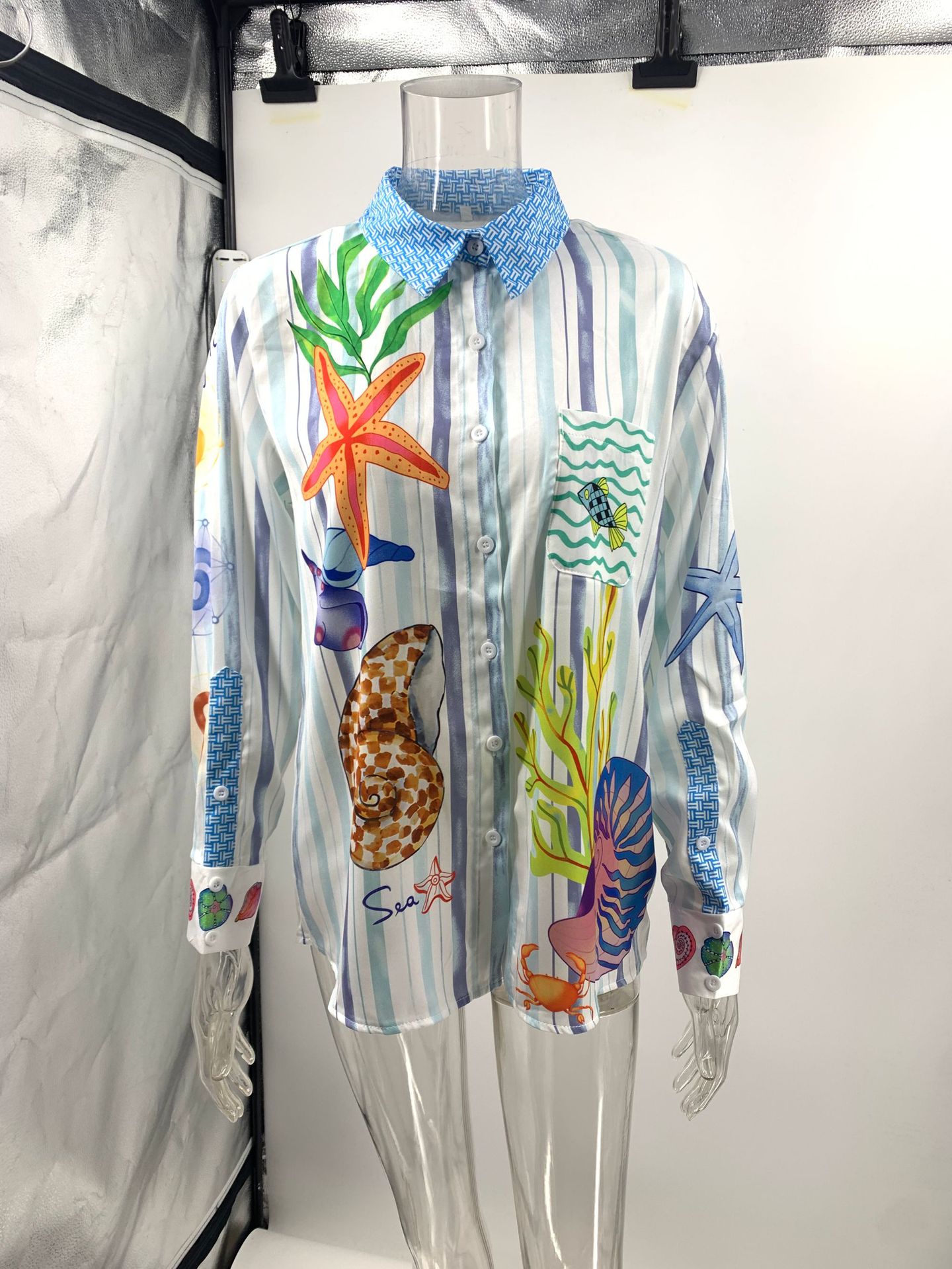 Satin Printed Personalized Graffiti Casual Shirt Trousers Two Piece Suit Amplified craft