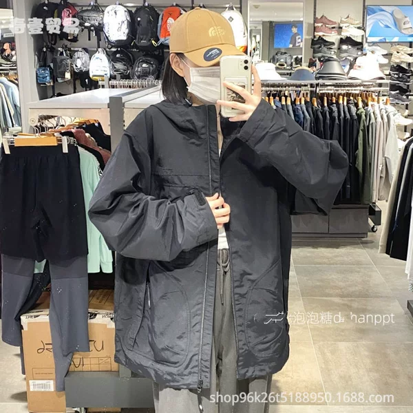 Spring and Autumn Embroidered Logo Outdoor Sports Casual Windbreaker Breathable Hooded Jacket Couple Unisex Jacket N58