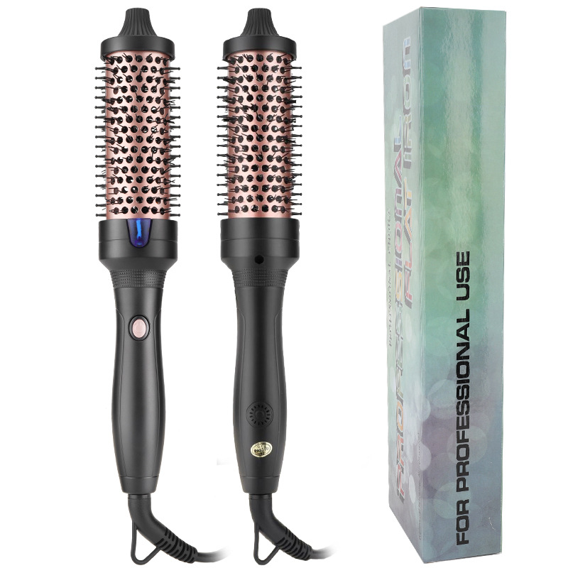 Palo de rizado eléctrico de iones negativos para el hogar para mujer, peine de pelo liso multifuncional, férula de pelo liso de 38mm, palo de rizado de rollo de huevo al por mayor
