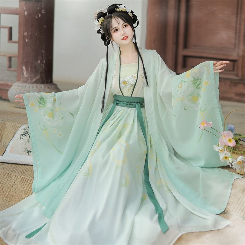 Hanfu for Adult Women【Xiang Si Yi】New Style Song Dynasty Original Authentic Daily-Wearable One-Piece Pleated Skirt