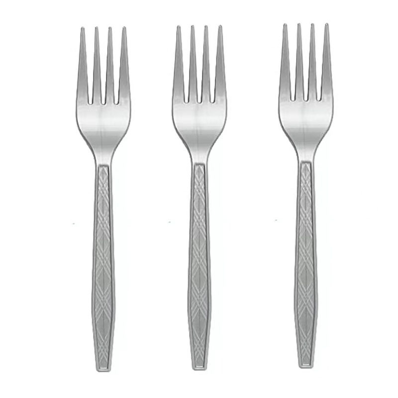 25 piezas transfronterizas Amazon PS desechable de plástico cuchillo, tenedor y cuchara vajilla de tres piezas conjunto de banquete de la torta del partido