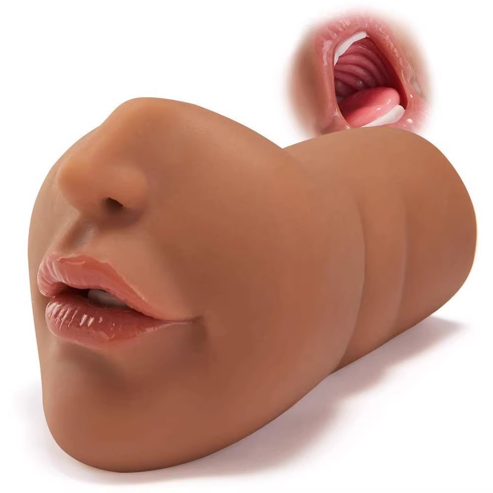 Thomas Single-Channel Manual Masturbator with Realistic Oral Design, TPE Skin-Tone Sleeve — detail image 4
