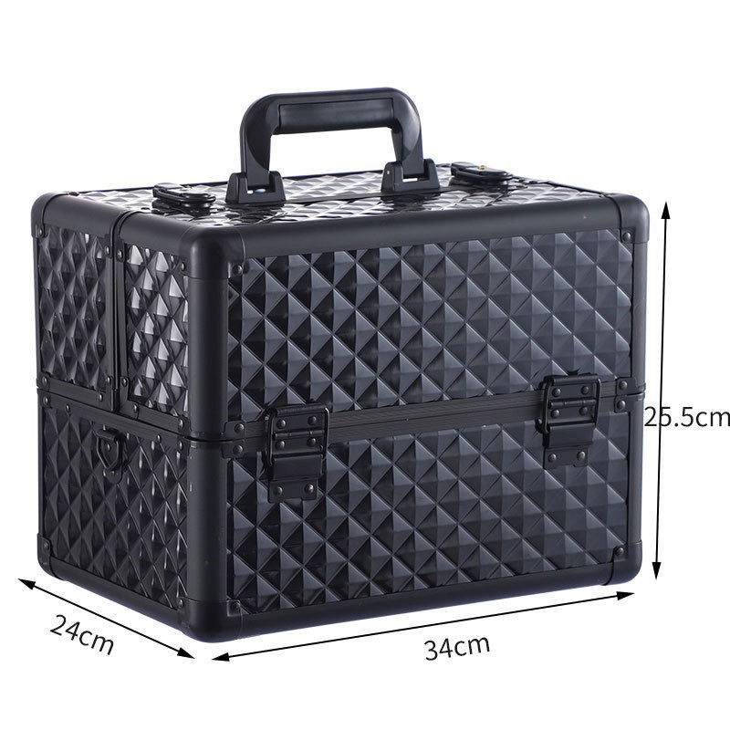 Caja de maquillaje multifuncional con espejo con lámpara portátil de gran capacidad caja de herramientas de maquillaje caja de almacenamiento de manicuras de mercado nocturno