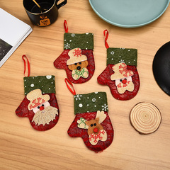 新しいクリスマス装飾用品レストランデスクトップ食器セットクリスマスソックスナイフフォークセットギフトバッグ工場卸売