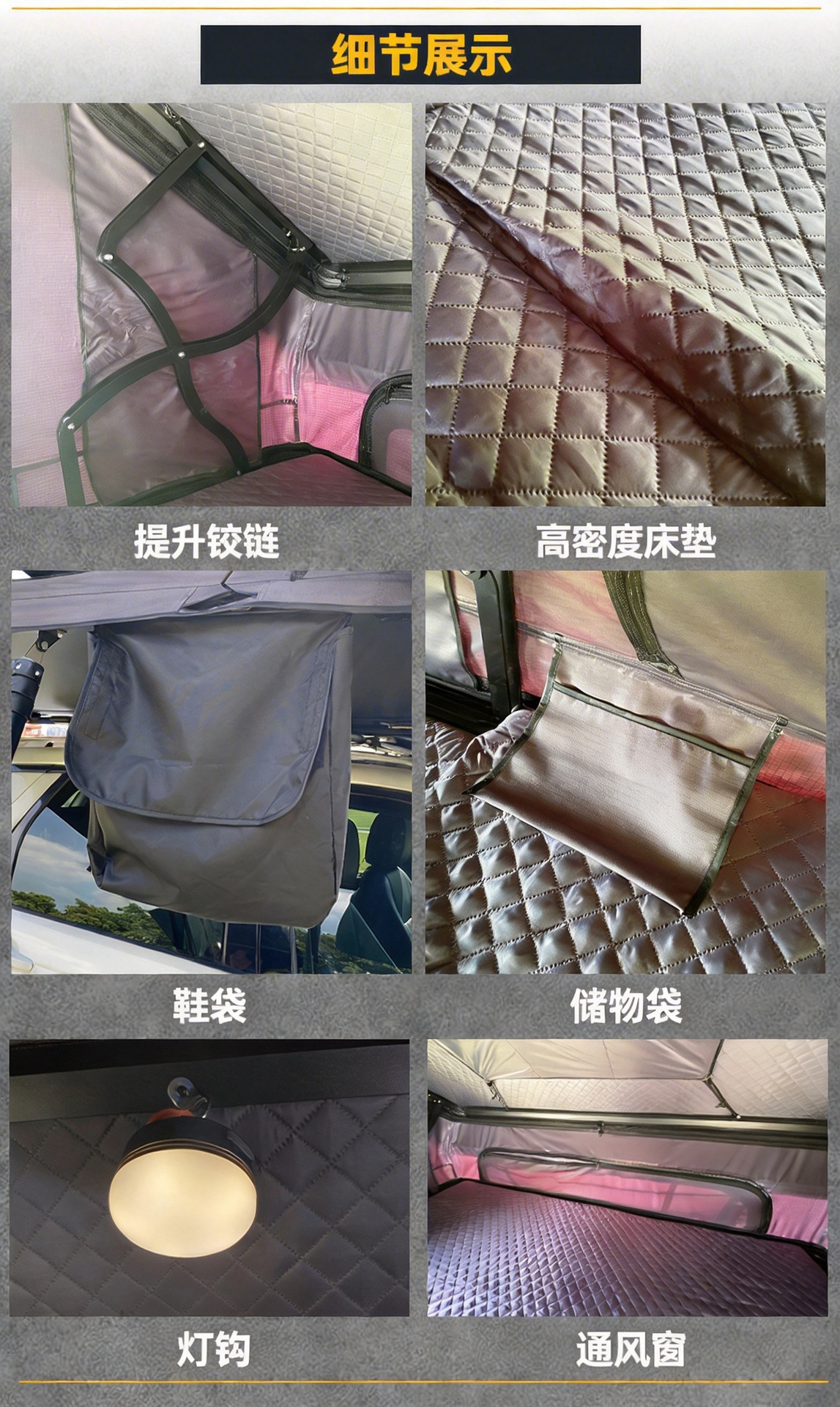 Factory Aluminum Alloy Roof Tent Car Travel Hard Shell Car Tent Outdoor Camping Self-Driving Tour Roof Tent