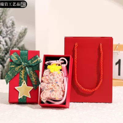 Car hanging — small pendants, car pendants, handmade - peach-pink-starry-tree-ornament-christmas-gift-box-christmas-gift-bag