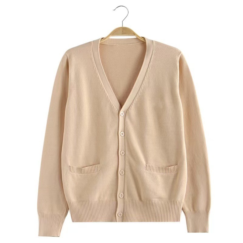 JK 制服セーターカーディガン卸売ベーシックジャケット女性の秋と冬のカレッジスタイルニットセータージャケット V ネック|undefined