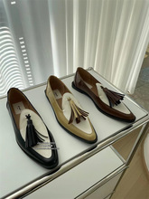 CHIC2023早春新品： 小香風百搭法式設計款流蘇拼色小單鞋