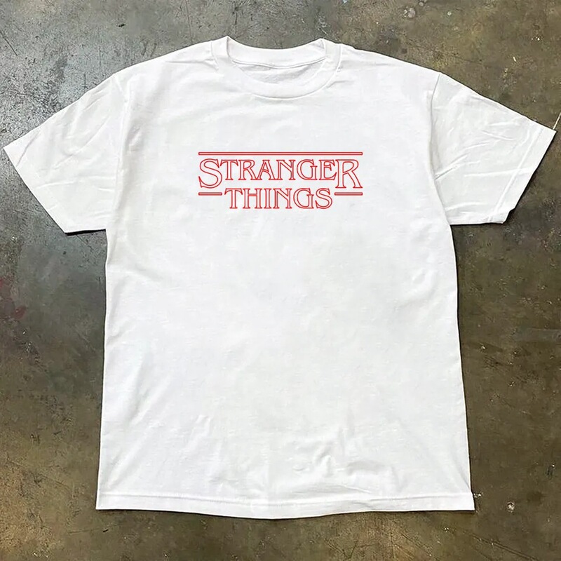 Pure Cotton Short-Sleeve T-Shirt for Men, "Stranger Things" American-Style Ins High-Street Heavyweight Pure Cotton T-Shirt, Straight-Cut Pure Cotton Short-Sleeve T-Shirt for Men, "Stranger Things" American-Style Ins High-Street Heavyweight Pure Cotton T-Shirt, Straight-Cut