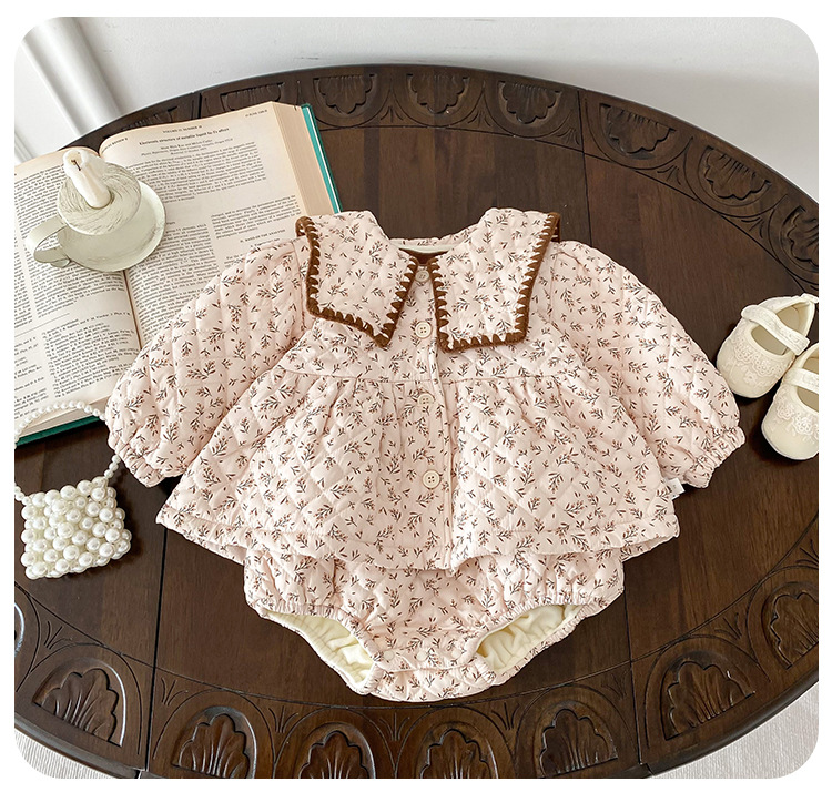 Ensemble en peluche pour bébé, vêtements d'hiver pour nouveau-nés, vêtements d'extérieur pour bébés féminins, manteau de base et ensemble deux pièces de sweat-shirts,_voghion.com