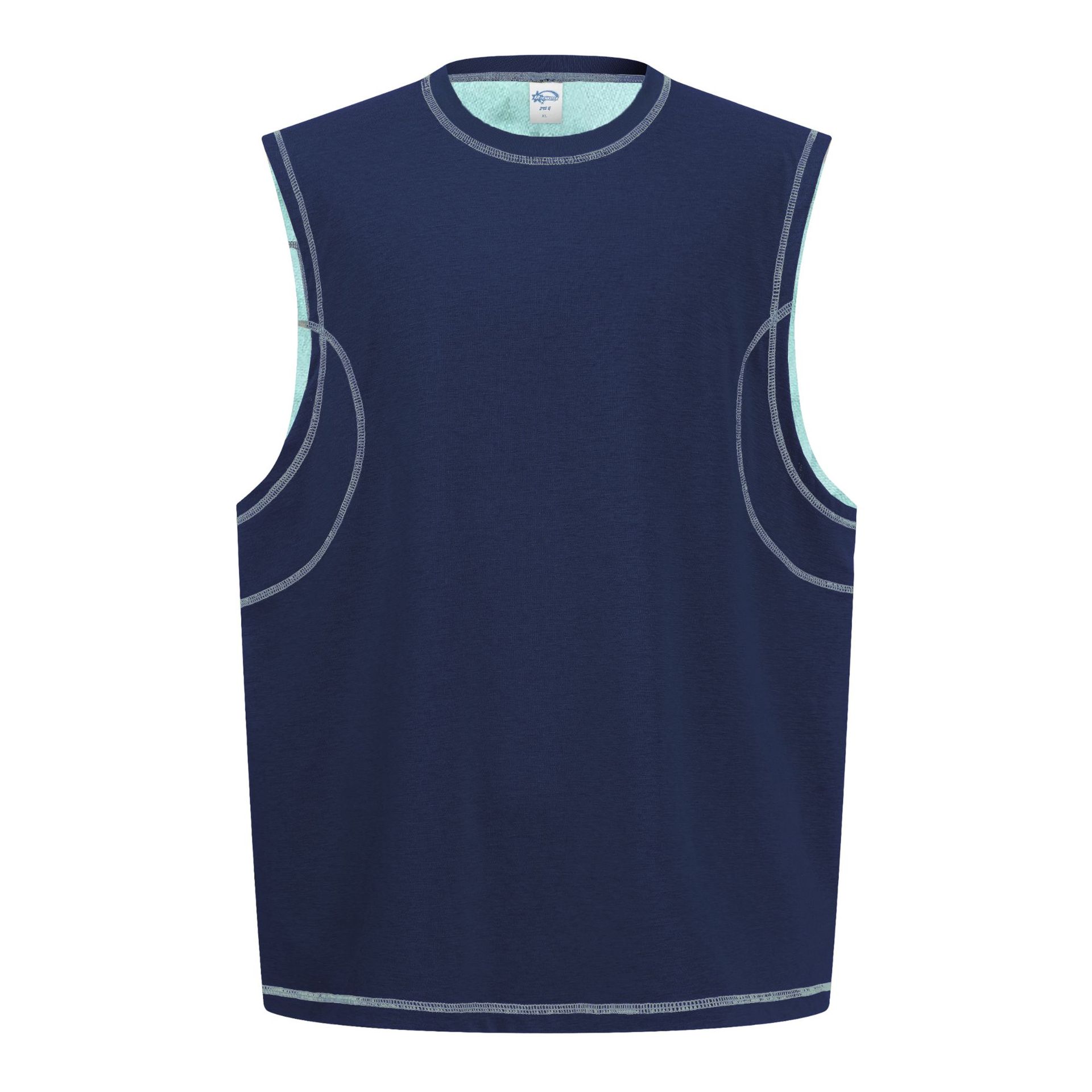 Chain tide personalizado 2026 nuevo chaleco de marca de moda de línea clara de color sólido camiseta deportiva sin mangas chaleco hombre