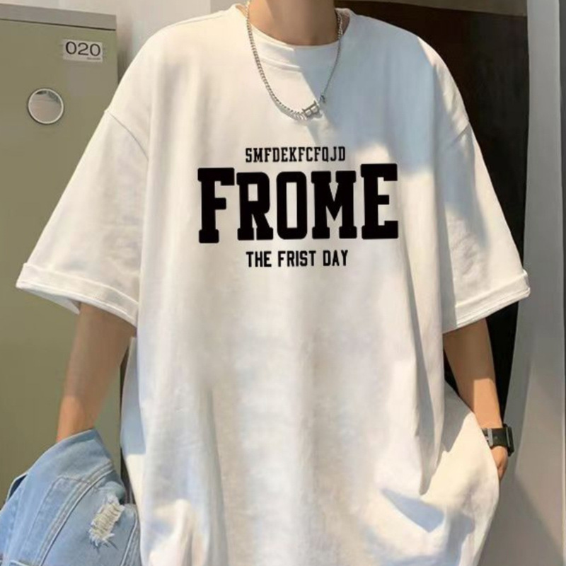 260g Thickened American High Street Heavy Cotton Short-sleeved T-shirt Men's Summer Trendy Brand Loose Design Casual Top