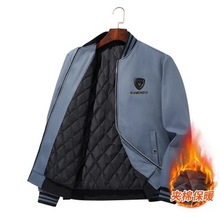 厂家直销一件代发  欧洲站轻奢休闲棒球领爆款贴标夹克男