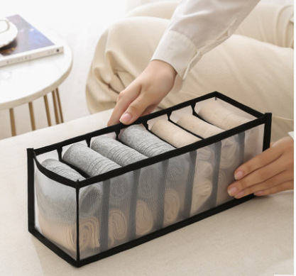 Caja de almacenamiento de ropa interior de malla doméstica caja de acabado de ropa interior armario compartimento de almacenamiento caja de sujetador conjunto de tres piezas tipo cajón