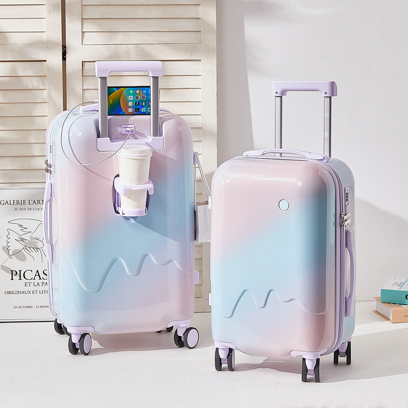 [Fábrica cuidadosamente seleccionada] 2025 caja de grasa degradada maleta de alto valor para mujer, maleta ligera y duradera de 20 pulgadas