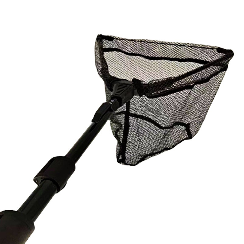 Cross-border Luya triangle foldable telescopic hand-written net aluminum alloy fishing net integrated portable fishing net