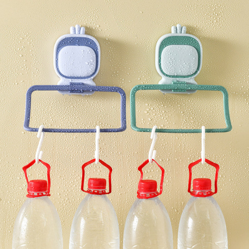 Alien Children Towel Rack, Face Towel Rack, Bathroom Invisible No-Damage Towel Hook, Cute Towel Rod