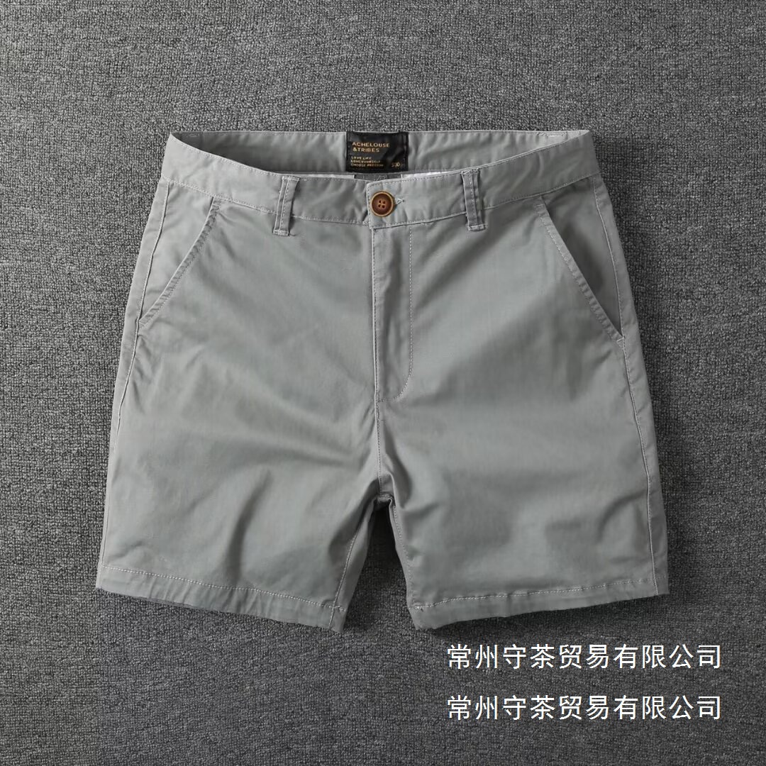 夏季新款纯棉四分裤男士休闲修身直筒工装短裤微弹力三分裤沙批发