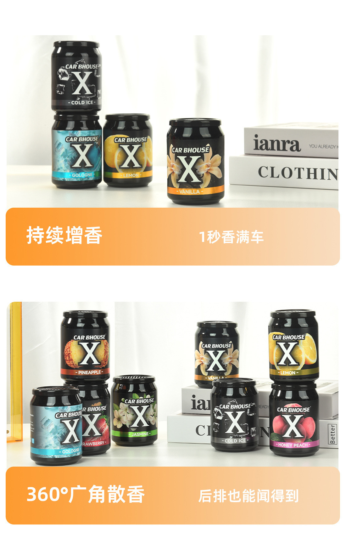 Cross-Border English Version of Car Balm X Balm Car Solid Aromatherapy Fragrance Air Freshener Long-Lasting Light Fragrance