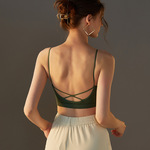 纯棉内衣女交叉美背裹胸薄款文胸背心小胸聚拢抹胸式高级感带胸垫