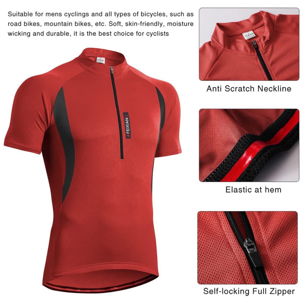 (Cross-border trading), quick dry breathable road road bike for cycling, travel jersey, sports T-shirt with zipper, jacket, with short sleeve 3