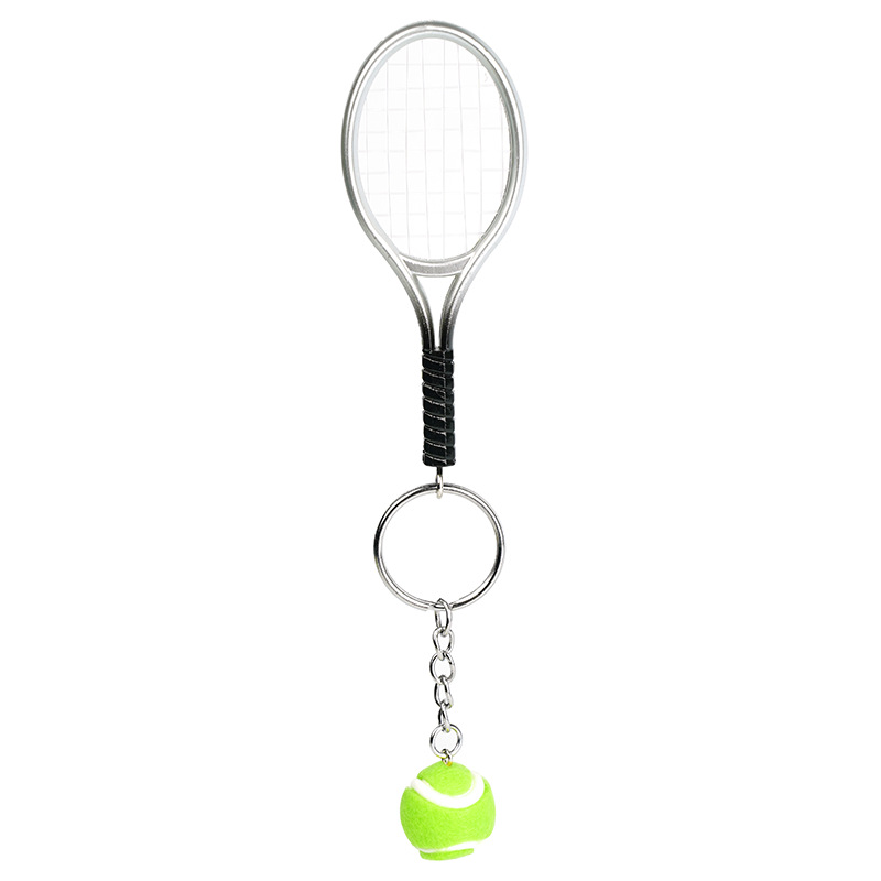 Transfronteriza línea caliente tenis llavero colgante simulación mini raqueta de tenis llavero al por mayor de artículos deportivos regalo