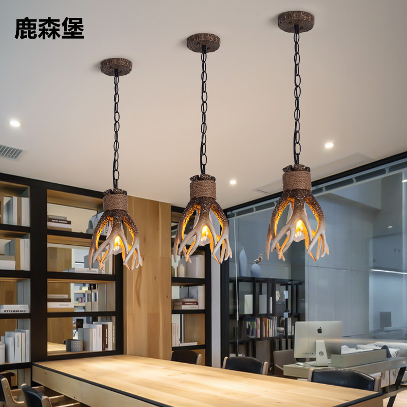Cruzar la frontera especial de la lámpara de la asanta americana retro restaurante pasillo lámpara de araña de resina Bar cubierta colgante creativo