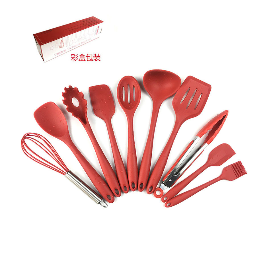 Silicone cookware 10 Set of parts 8 sets non-stick cookware silica gel Kitchenware suit cooking Shovel spoon Kitchen utensils