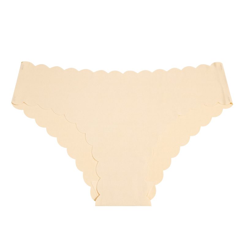 Ropa interior de cintura baja de Europa y América ropa interior de mujer sin costura entrepierna de algodón puro encaje de onda desnuda ropa interior de triángulo de seda de hielo image 10
