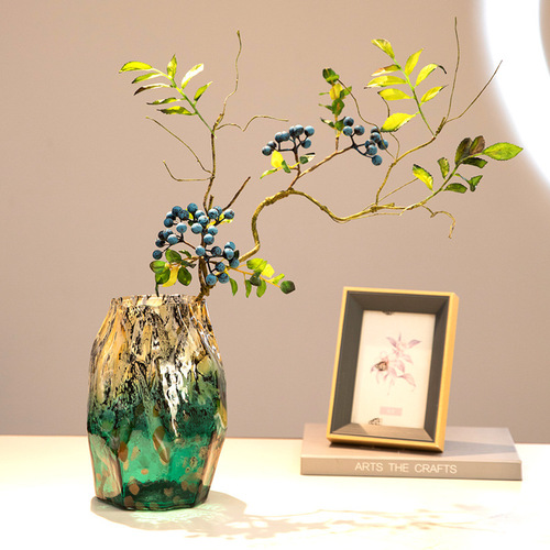 Irregular gradient spot black glass vase fruit bowl arrangement floral decoration home model room display ornament