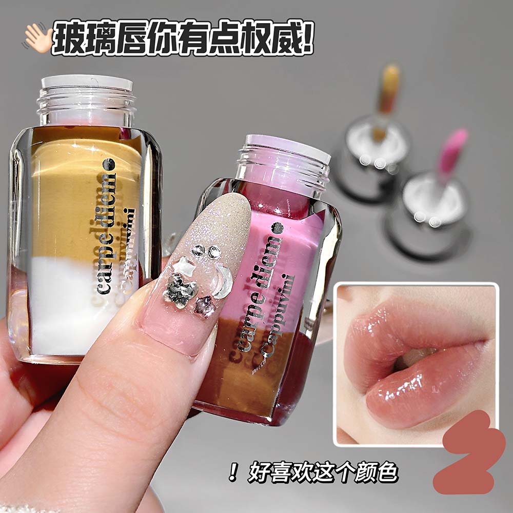 CAPPUVINI Latte doble miel labial, espejo de agua, esmalte labial, cosméticos transfronterizos.