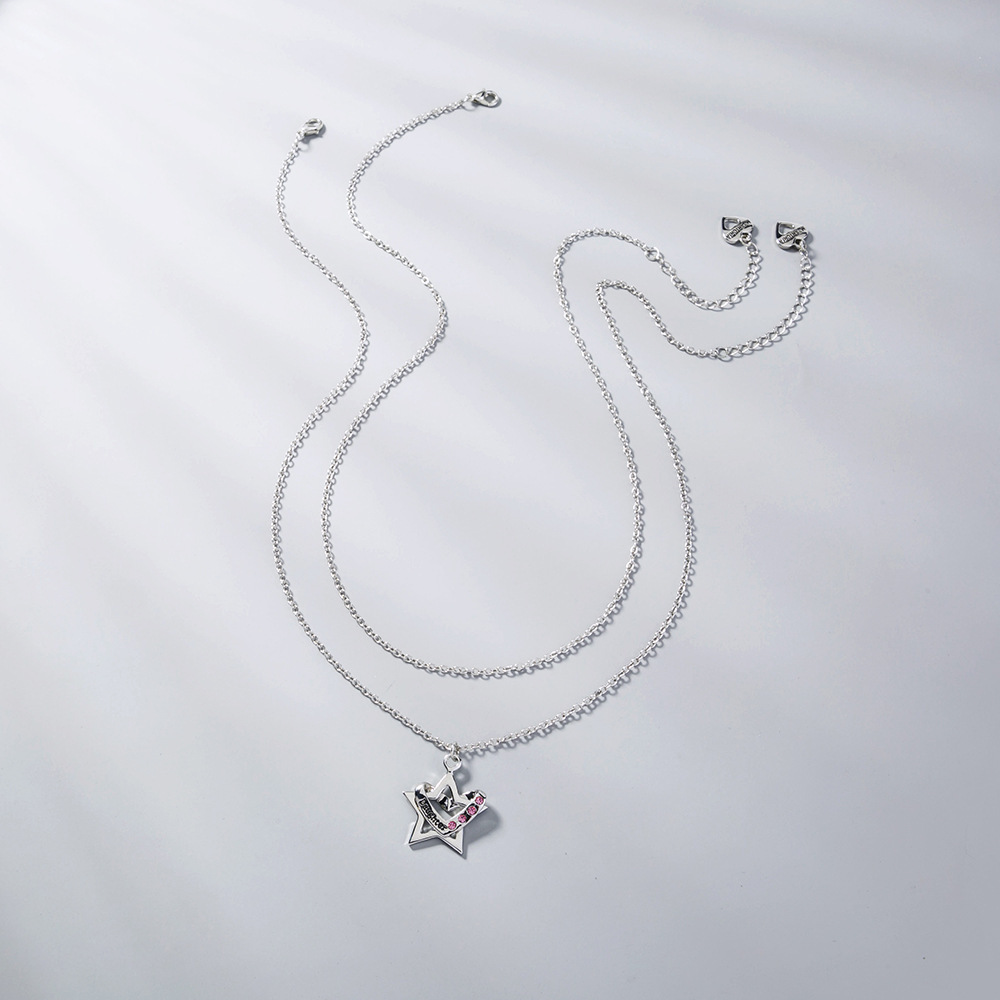 European and American Summer Niche Five-Corner Diamond Engraved Mother Daughter Five-Pointed Star Lo