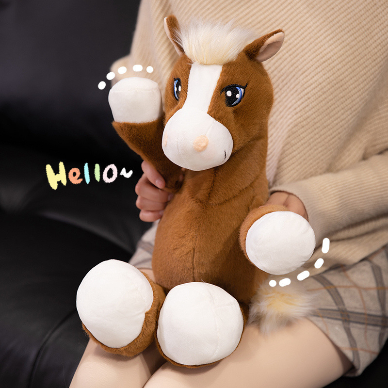 Simulated Pony Long-Legged Hanging-Legged Horse Doll Big-Eyed Horse Plush Toy Kidsren's Birthday Gift Home Decoration
