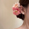 6# pink artificial rose multi-petal chrysanthemum siamese flower duckbill clip