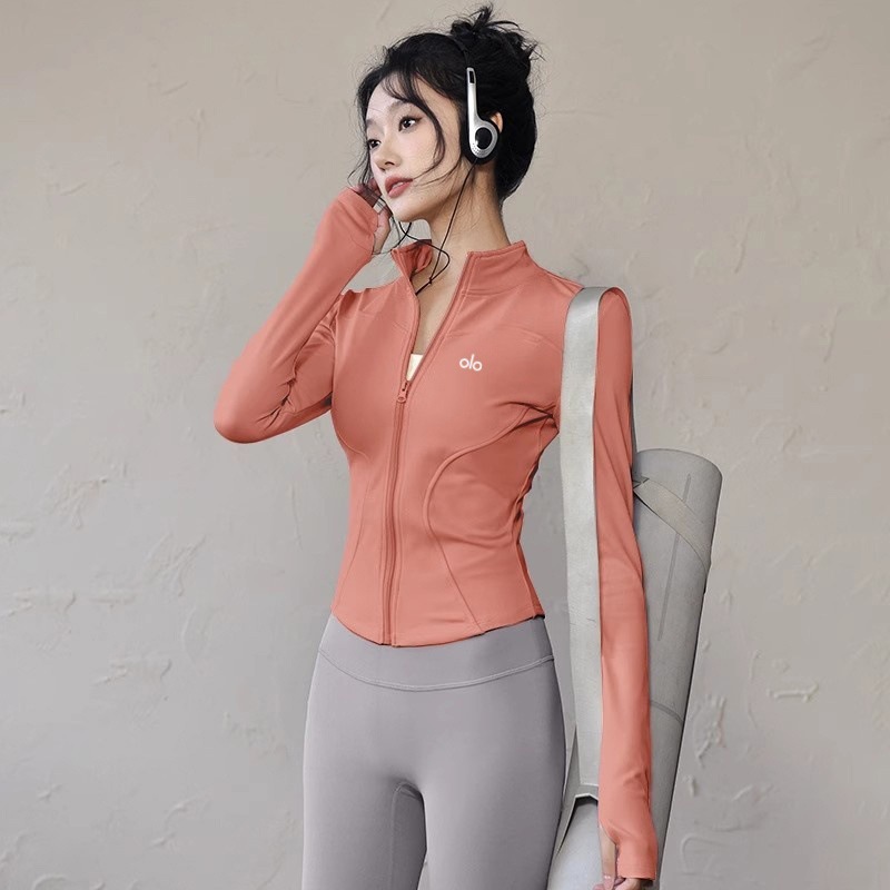 美国ALO速干瑜伽yoga外套女修身显瘦户外运动跑步健身长袖防晒衣|undefined