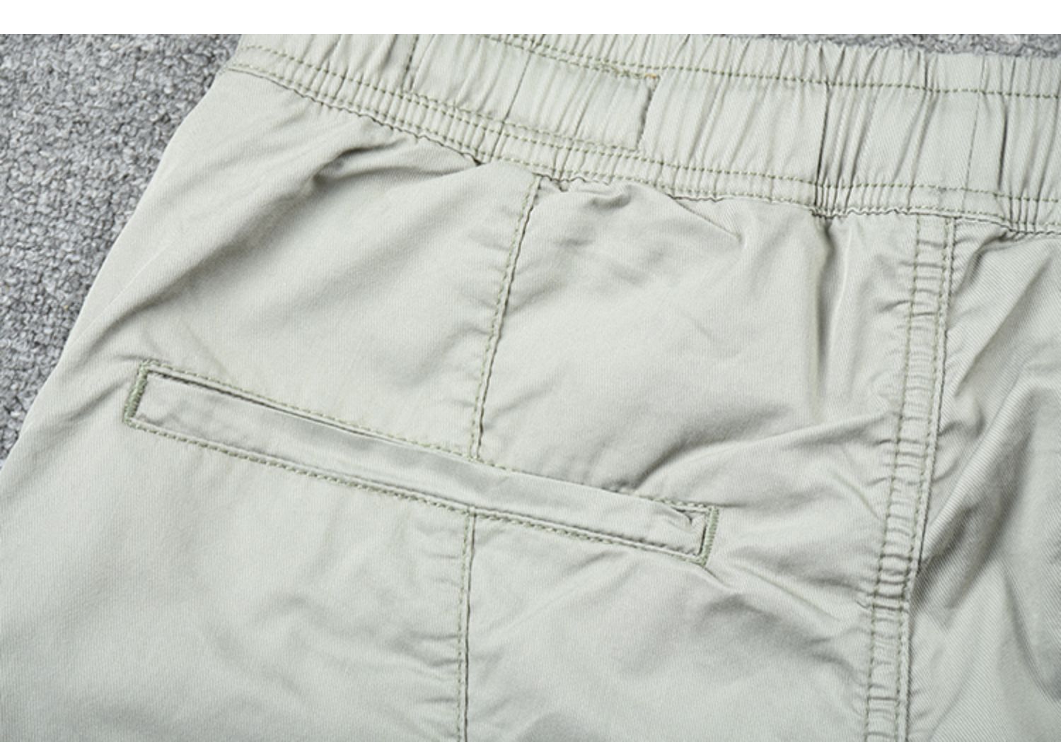 Men's Clothing Men's Slim Fit Casual Work Shorts Trendy Summer Thin Drawstring Elastic Waist Five Point Pants_viptrois.com