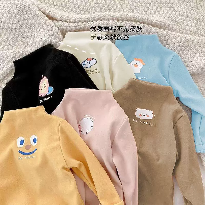 Velvet children's autumn base body-friendly soft long-sleeve for boys