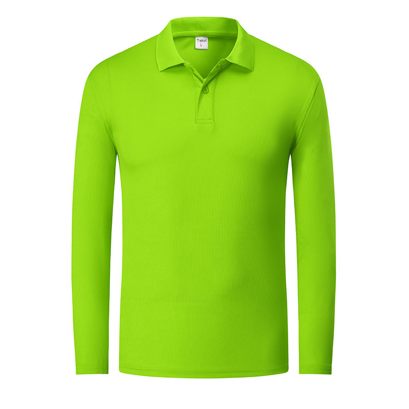190g quick-drying sports lapel long-sleeved polo shirt men's and women's outdoor sports advertising shirt printable LOGO